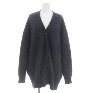 21AW FURKNIT ワイドVカーディガン ニット 長袖 チャイニーズラクーン 起毛 チャコール