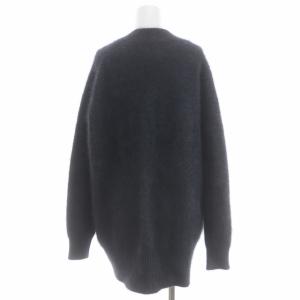 Spick&Span 21AW FURKNIT ワイドVカーディガン ニット 長袖 チャイニーズラクーン 起毛 チャコール