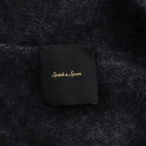 Spick&Span 21AW FURKNIT ワイドVカーディガン ニット 長袖 チャイニーズラクーン 起毛 チャコール