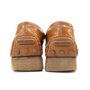LOUIS VUITTON パンプス ドライビングシューズ ローヒール LV金具 エナメルレザー 35 22.5cm 茶色 ブラウン