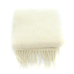 LOEWE スカーフ モヘア混 ウール マフラー フリンジ オフホワイト
