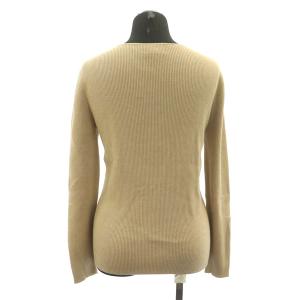 LANVIN COLLECTION セットアップ上下 ニット カットソー 長袖 リボン装飾 リブ フレアスカート ロング 38 ベージュ