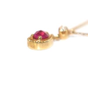 VENDOME AOYAMA しずく ルビー ダイヤモンド ネックレス K18 イエローゴールド レッド