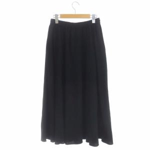 23区 23SS ライトピケジャージー フレアスカート ロング マキシ丈 インナー付き 38 黒 ブラック