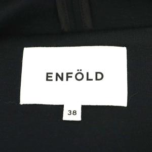 ENFOLD 21SS ボンディング フーディフレアコート アウター ロング 38 紺 ネイビー