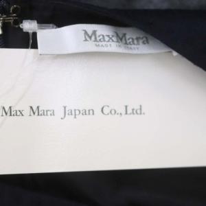 Max Mara ウール ボーダー ノースリーブ ワンピース 膝丈 38 黒 グレー 紺 茶 ベージュ