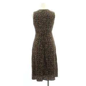 Max Mara STUDIO ワンピース ロング ノースリーブ 総柄 S 黒 マルチカラー ブラック