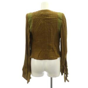 Chloe ジャケット 薄手 肩パッド フレアスリーブ シルク混 34 カーキブラウン カーキ