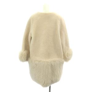 Grace Class ノーカラーファーコート 36 ホワイト