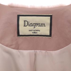 Diagram GRACE CONTINENTAL ムートンFOXジャケット アウター ノーカラー ラムファー 36 ピンク