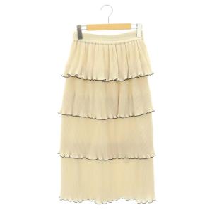プリーツレイヤードスカート ロング 36 オフホワイト