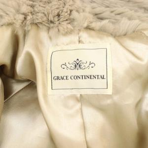 GRACE CONTINENTAL フードファーフリル コート アウター ドルマンスリーブ 36 S ベージュ