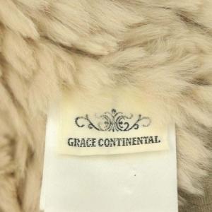 GRACE CONTINENTAL ラビットファー ラムファー ベスト 切替 36 ベージュ