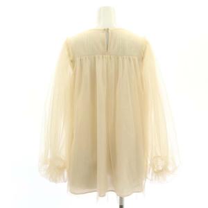 Diagram GRACE CONTINENTAL 23AW プリーツチュールトップ ブラウス カットソー 長袖 プルオーバー 36 ベージュ