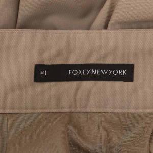 FOXEY NEW YORK ブロッサム スカート ひざ丈サイドジップ 38 M ベージュ
