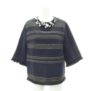 3.1 phillip lim セットアップ 上下 ショートパンツ プルオーバー カットソー 五分袖 ドット ボーダー 0 紺 ネイビー