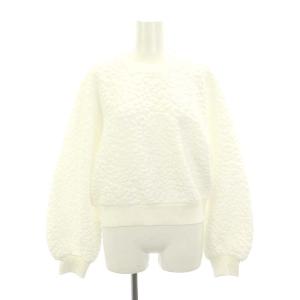 レオパードジャカードプルオーバー トレーナー クルーネック F 白 ホワイト