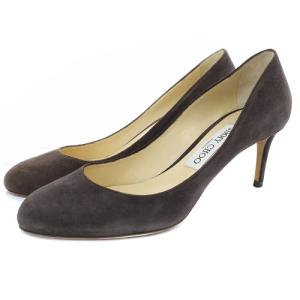 ラウンドトゥ スエード パンプス ピンヒール 37 24cm グレージュ