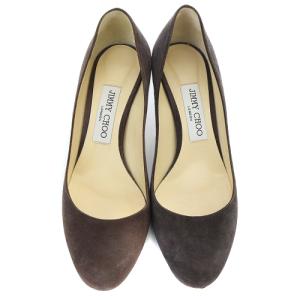 JIMMY CHOO ラウンドトゥ スエード パンプス ピンヒール 37 24cm グレージュ