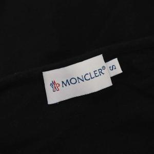 MONCLER ロゴプリントノースリーブTシャツ カットソー 半袖 S 黒 ブラック