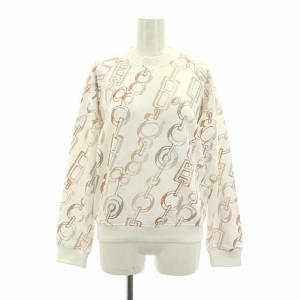 ド レ ブックル プリント スウェット トレーナー 長袖 裏パイル 34 ホワイト モカ