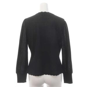 M'S GRACY 花釦 カーディガン 長袖 ニット 薄手 40 黒 ブラック