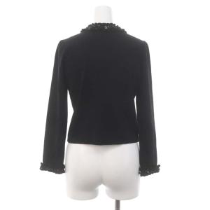 TO BE CHIC カーディガン ビーズ装飾 ショート丈 ニット 2 M 黒 ブラック