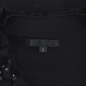 TO BE CHIC カーディガン ビーズ装飾 ショート丈 ニット 2 M 黒 ブラック