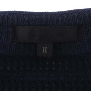 TO BE CHIC 花 刺繍 シースルー ニット ノーカラージャケット ボタンアップ 2 紺 ネイビー