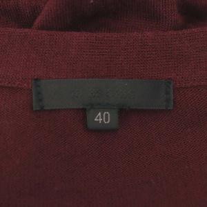 TO BE CHIC フロント釦 ニット ワンピース ひざ丈 長袖 Vネック ウール混 40 L ボルドー