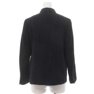 MARGARET HOWELL FOX BROTHERS ストライプ ジャケット テーラード 1 紺 グレー ネイビー