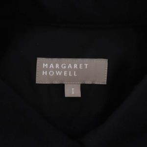 MARGARET HOWELL WOOL POLYESTER PLAIN WEAVE ワンピース ロング 七分袖 1 黒 ブラック