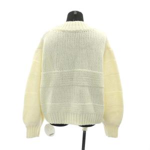 Chesty ビジューカーディガン ニット 長袖 Vネック ウール混 F アイボリー