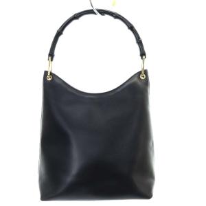 GUCCI バンブー ショルダーバッグ ワンショルダー レザー 黒 ブラック 001-3006