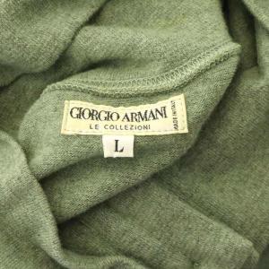 GIORGIO ARMANI ハイネックニット セーター 長袖 プルオーバー ハイネック ウール混 L 緑 グリーン