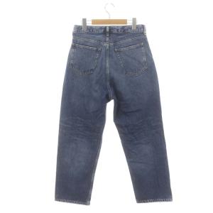 Plage 23AW テーパードデニム パンツ ジーンズ ボタンフライ ダメージ加工 38 紺 ネイビー