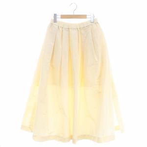 23AW タフタランダムタックスカート ロング ミモレ丈 フレア イージー 38 アイボリー