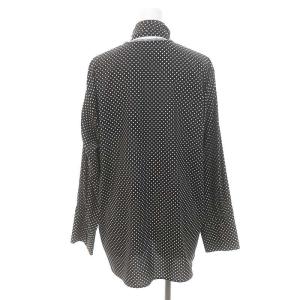 IENA 23AW ボウタイブラウス ドット ノーカラー 長袖 黒 白 ブラック ホワイト