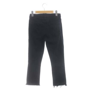 MOTHER INSIDER CROP STEP FRAY パンツ デニム ジーンズ ブーツカット カットオフ ストレッチ 28 黒 ブラック