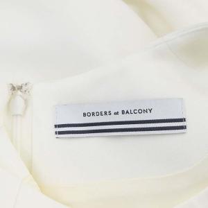 BORDERS at BALCONY 22AW BUTTONED TWILL BLOUSE 長袖 ノーカラー 38 ホワイト ブラック