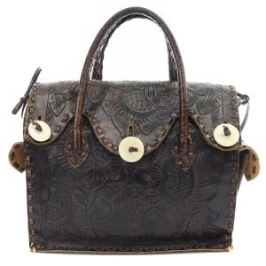 レザー トートバッグ ハンドバッグ 茶色 ブラウン