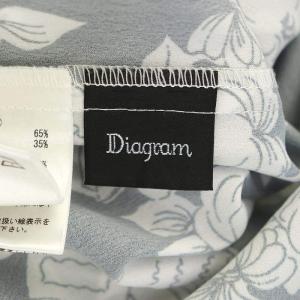 Diagram GRACE CONTINENTAL コスメプリントニットワンピース 七分袖 ロング 花柄 ティアード Vネック 36 黒 チャコールグレー 白