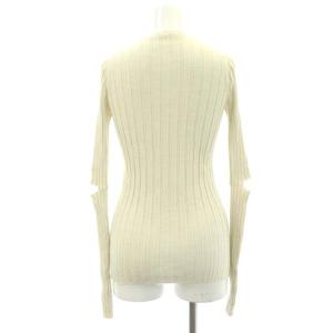 Helmut Lang FINE WOL RIB SLAH RIB VNK リブニット セーター 長袖 S クリーム色