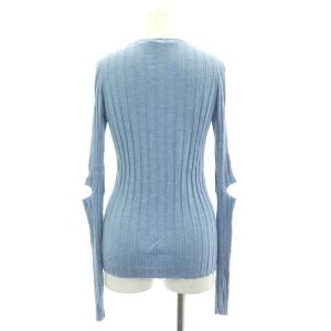 Helmut Lang FINE WOL RIB SLAH RIB VNK リブニット 長袖 ウール S ライトブルー