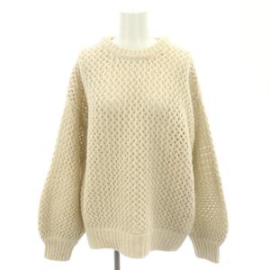 22AW Lana Metallizzata プルオーバー ニット セーター 長袖 ウール混 ライトベージュ