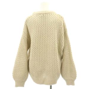 IENA 22AW Lana Metallizzata プルオーバー ニット セーター 長袖 ウール混 ライトベージュ