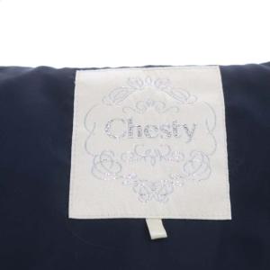 Chesty ビジューダウンコート ダウンジャケット アウター マルチway ミドル丈 フード付き ペプラム ジップアップ 0 紺 ネイビー