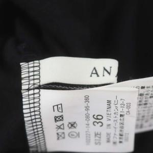 ANAYI 22AW ウールジャージーレザーコンビワンピース バンドカラー 36 ブラック