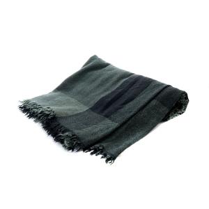 Faliero Sarti ストール チェック フリンジ グレー 黒 ブラック