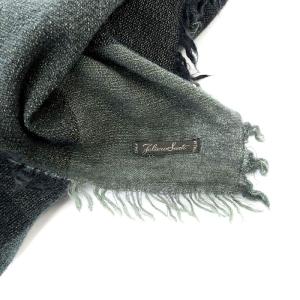 Faliero Sarti ストール チェック フリンジ グレー 黒 ブラック